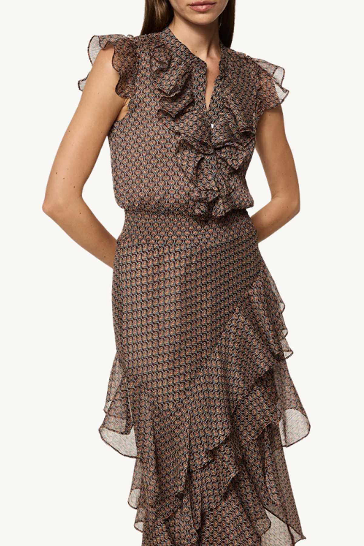 ilysa dress - brown paisley