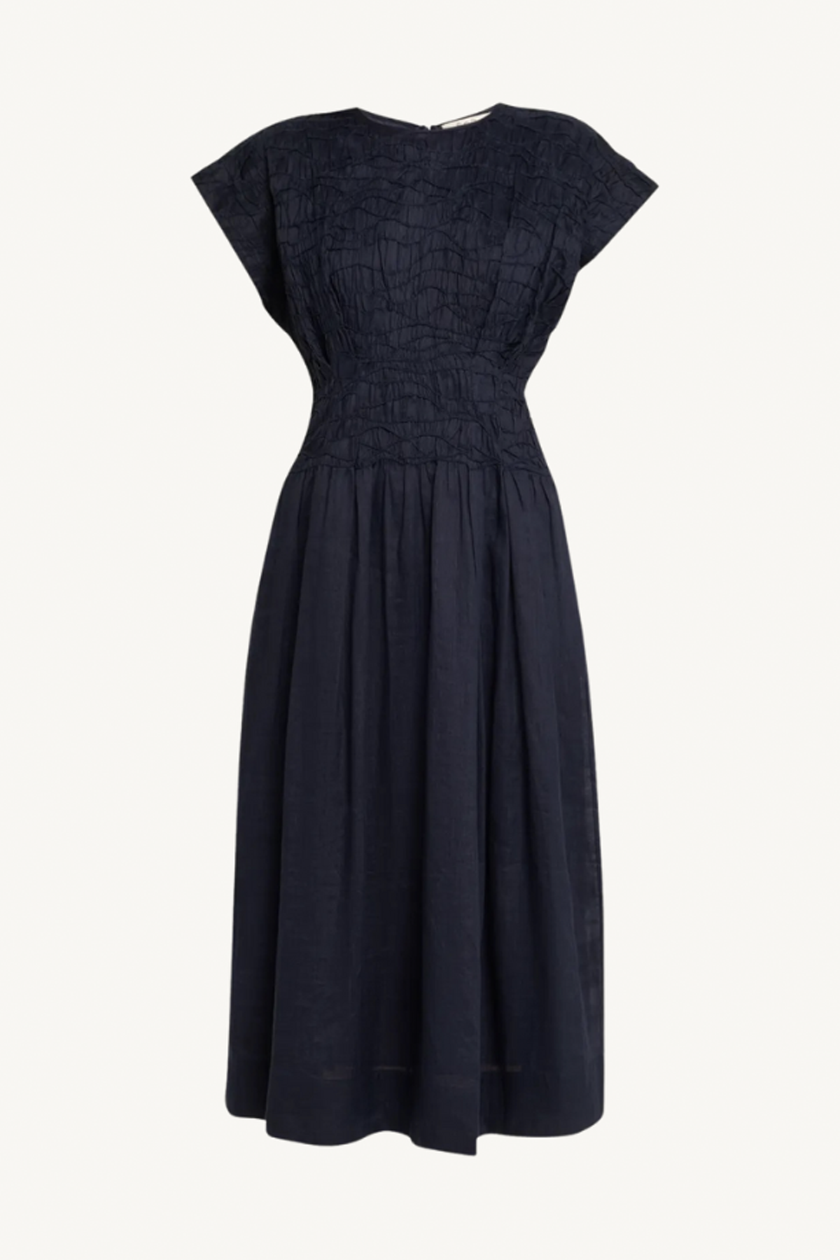 navy cotton midi dress sea - imogen solid midi dress