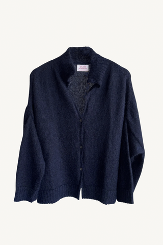 3 button cardigan - ink