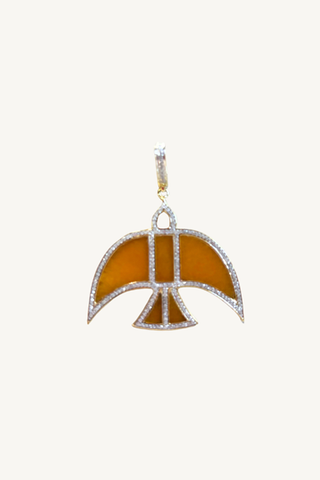 yellow jade bird pendant