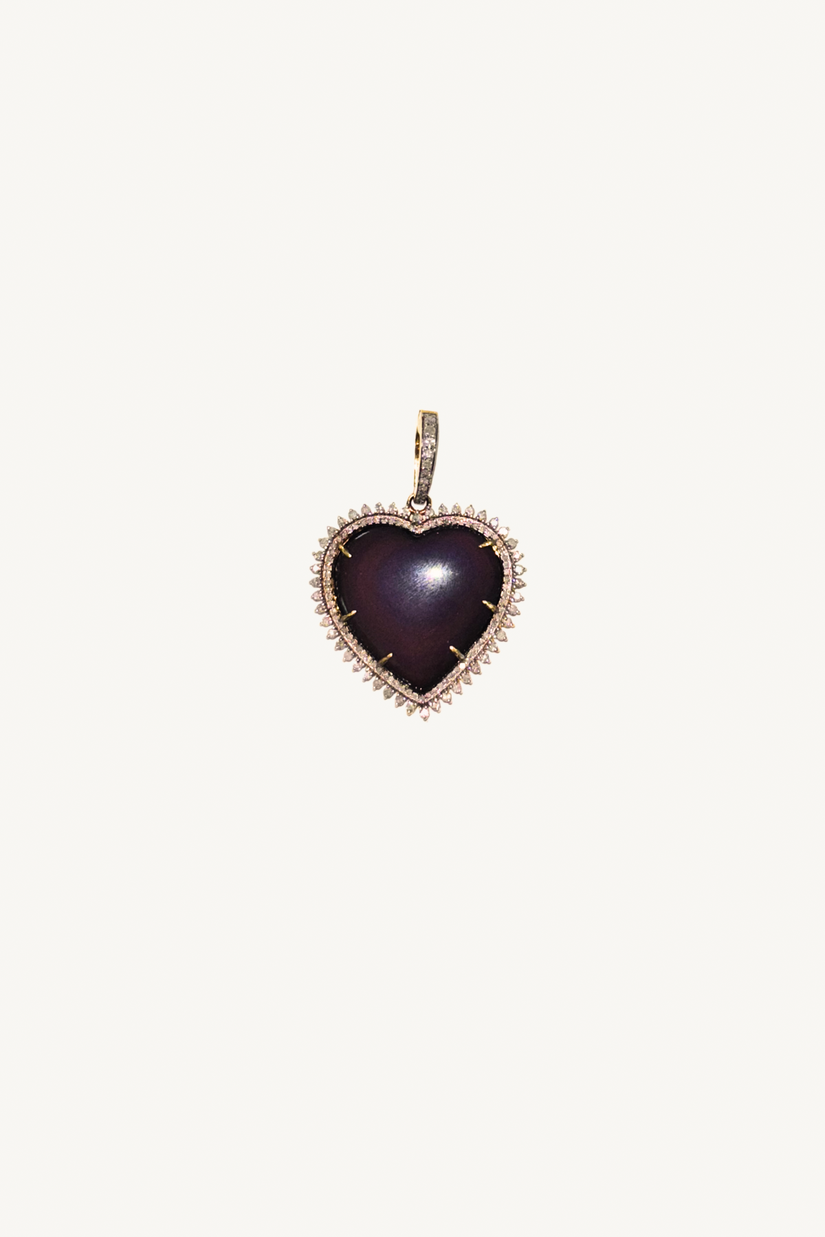 rainbow jasper heart and diamond pendant