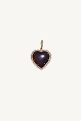 rainbow jasper heart and diamond pendant