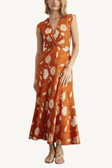 julia dress - tomato cream mocha multi