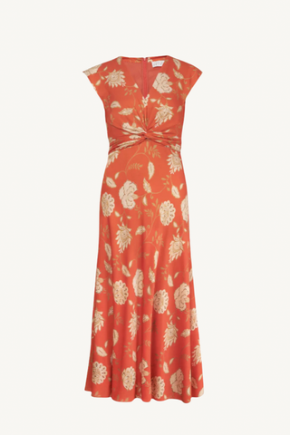 julia dress - tomato cream mocha multi