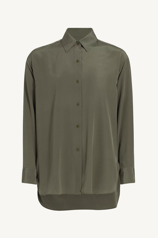 julien silk shirt - dark sage