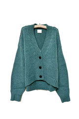 kamal chunky cardigan - mineral green