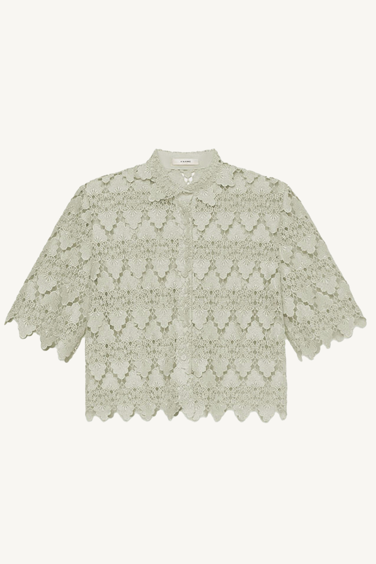 lace button up shirt - soft mint