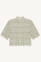 lace button up shirt - soft mint
