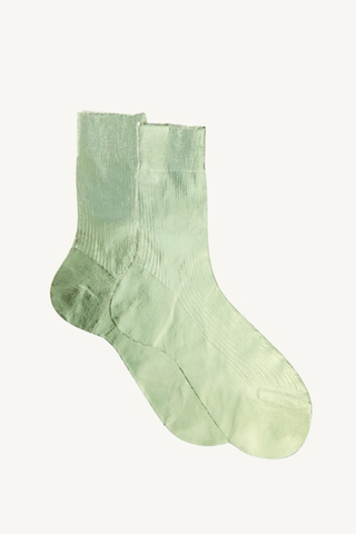 one ribbed laminated sock - verdino