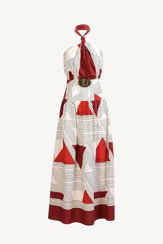 lana dress - rouge geometric