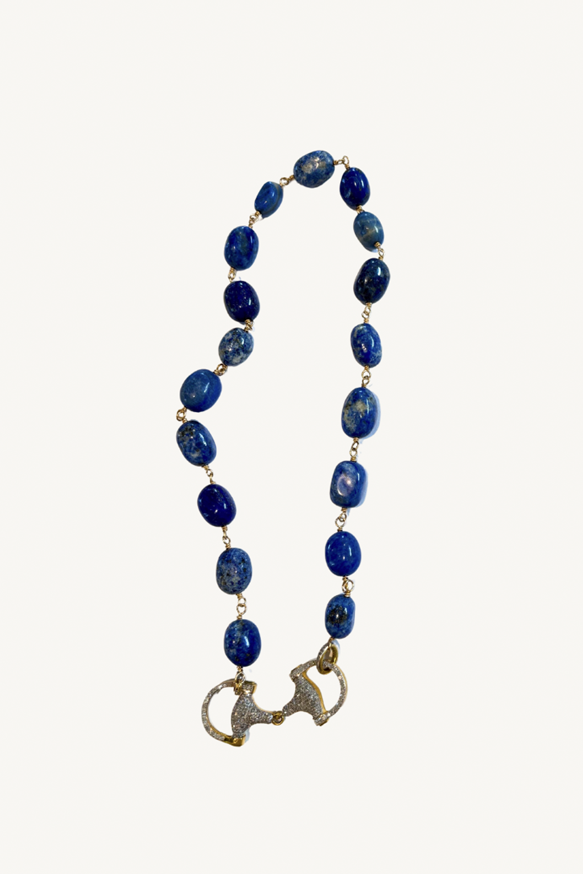 lapis necklace with diamond bit closure