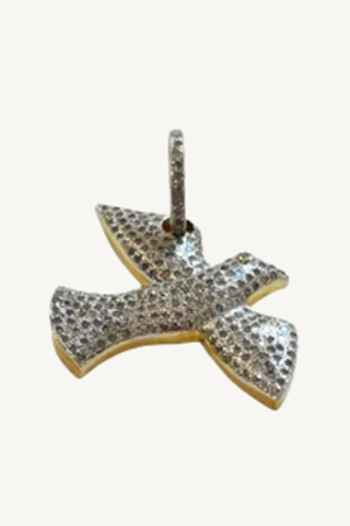large pave diamond bird pendant