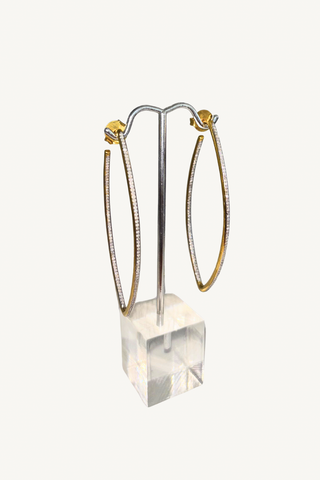 almond shaped diamond hoops