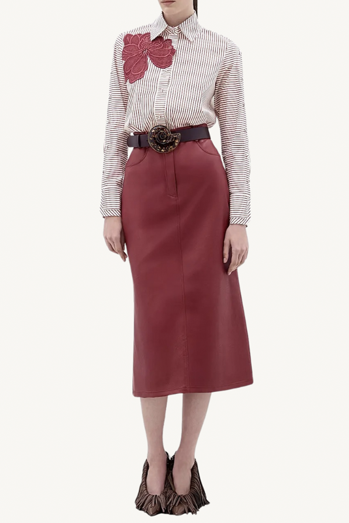 premium blouse - cranberry stripe