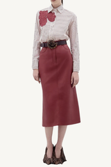 premium blouse - cranberry stripe