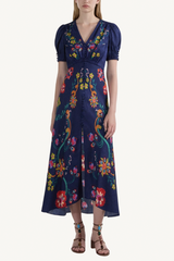 lea long dress - corsage bloom placement