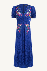 lea dress - royal indigo jewel embroidered