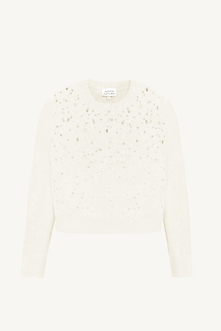 lexia embellished sweater - cream