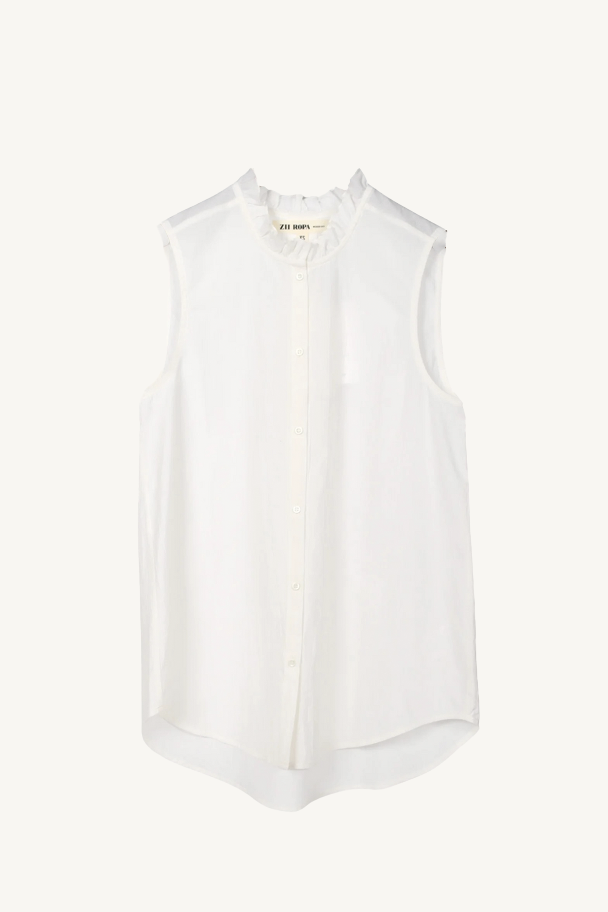 lia sleeveless shirt - white pinstripe