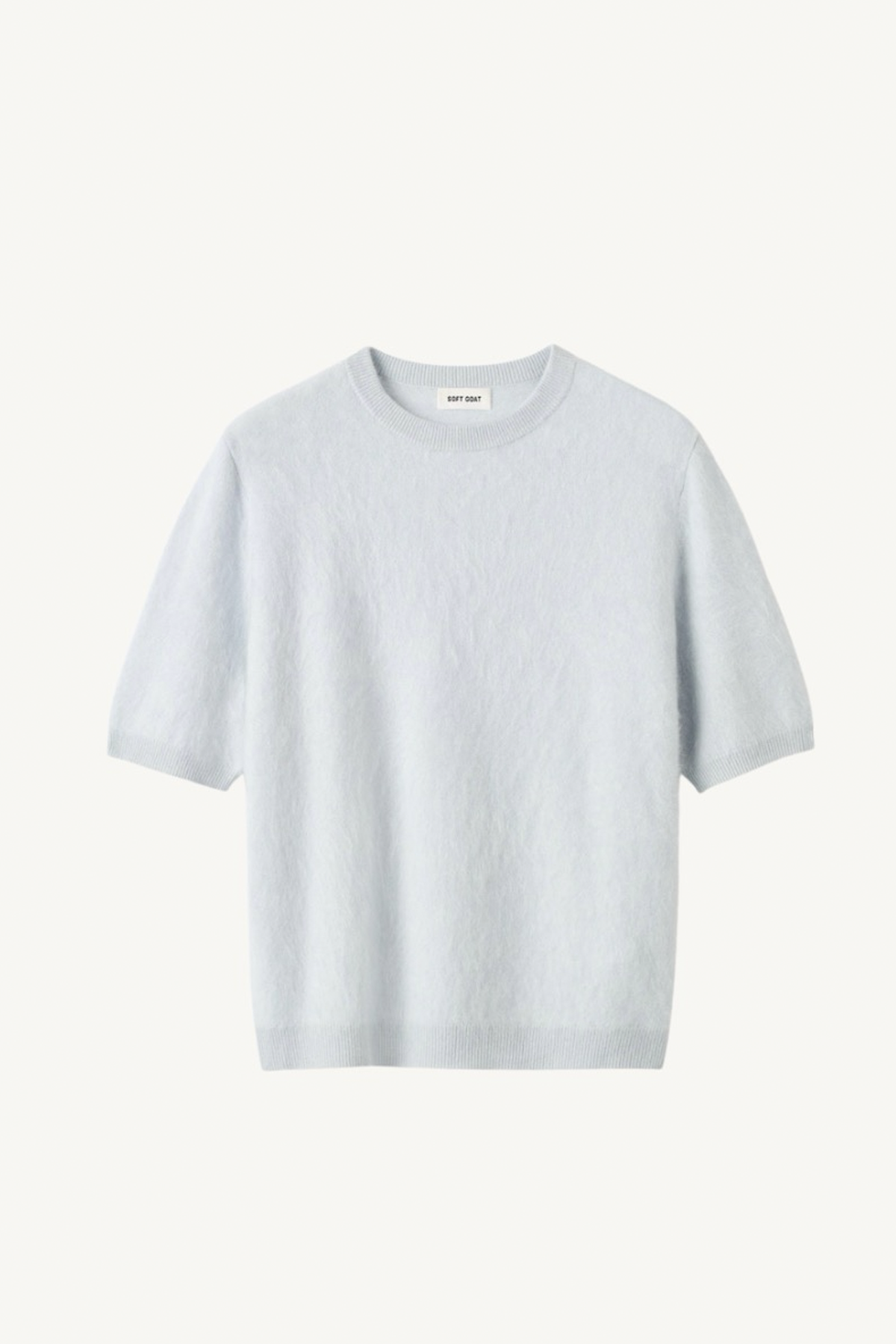 brushed short sleeve sweater- light blue