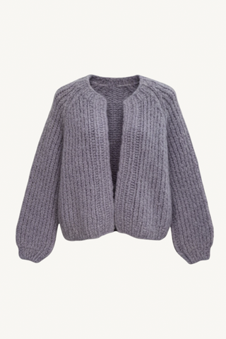 wool alpaca  small cardigan - lilac