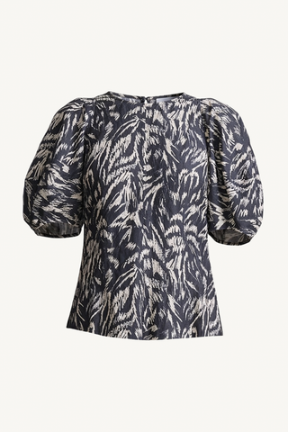 lino top - abstract animal midnight
