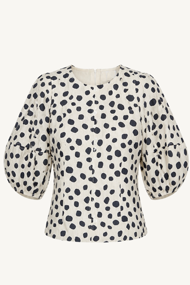 lino top - yayoi black and white