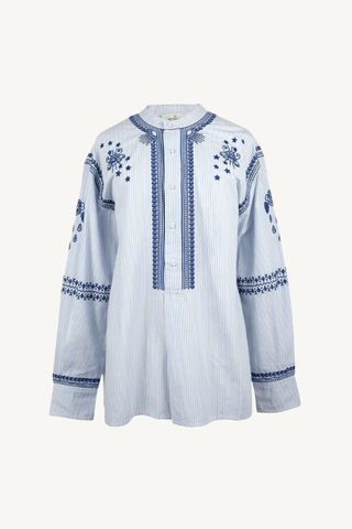 lion shirt - blue oxford