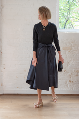 long sleeve t-shirt combo dress - black-midnight