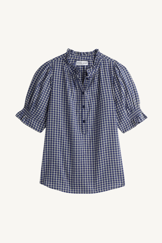 los altos top - navy plaid