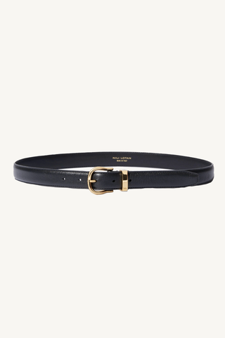 louise belt - black w/shiny brass buckle