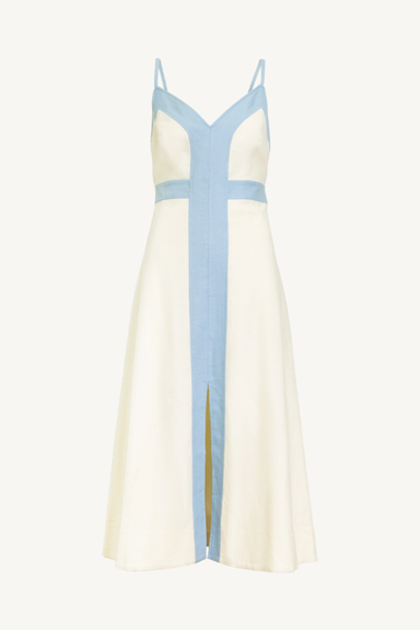 madden dress - cream powder blue