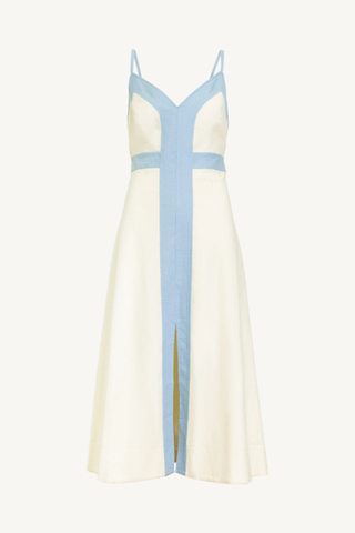 madden dress - cream powder blue