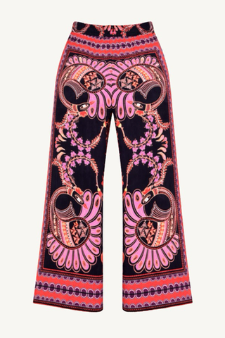 madison pants - black pink multicolor