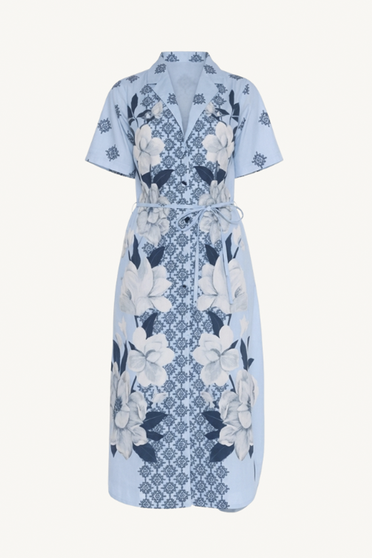 magnolia shirt dress - ice and navy