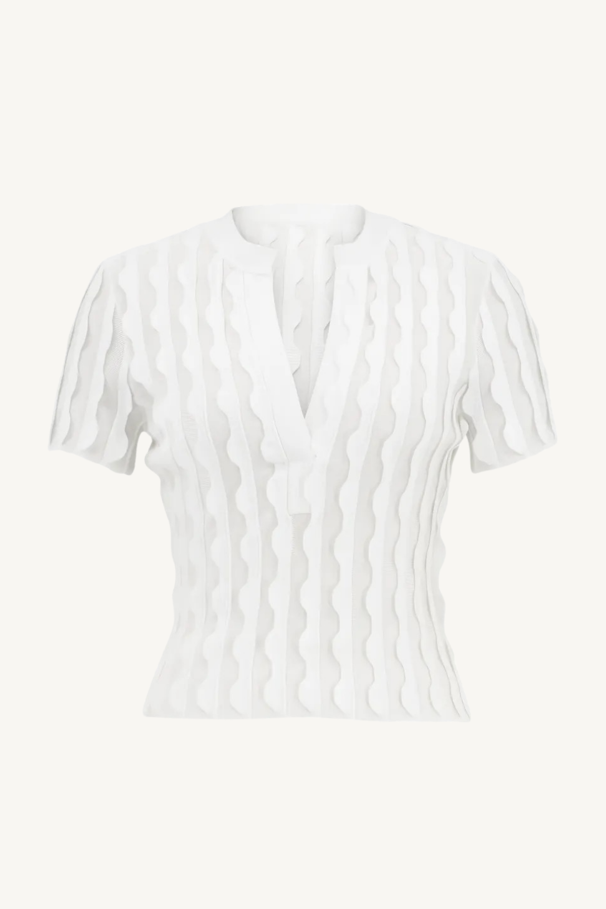 mallorie knit polo -ivory