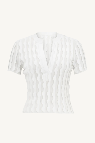 mallorie knit polo -ivory
