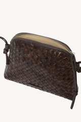 mallory woven crossbody - chocolate