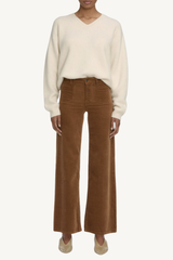 le slim palazzo modernist - brown cord