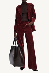 twisted structure pants - maroon