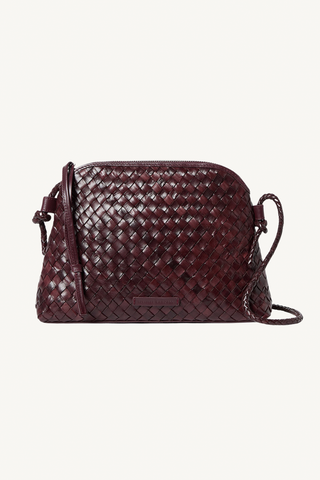 mallory woven crossbody - maroon