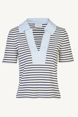 melanie top - cream/maritime blue stripe