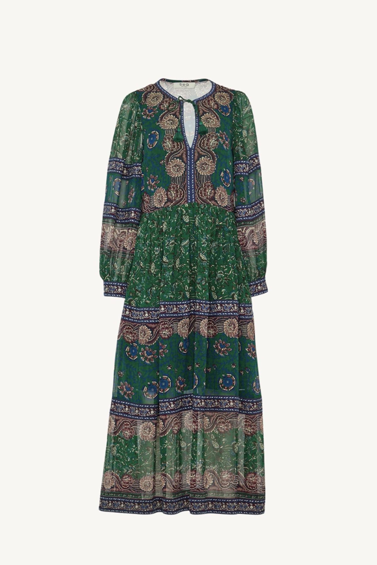 melba print midi dress - green