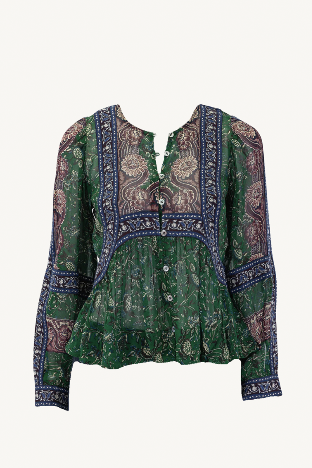 melba print top - green