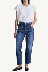 mensy mid rise jean - vintage blue wash