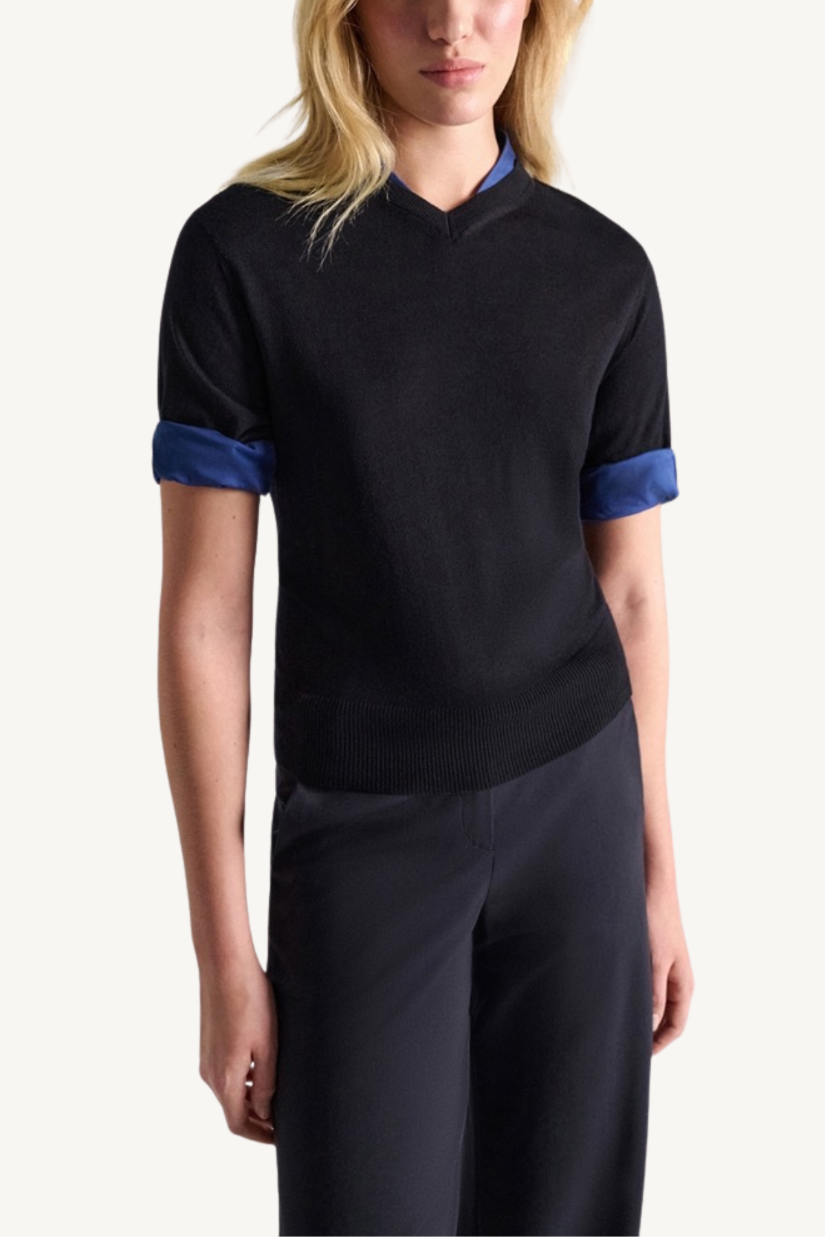 chic merino pullover - ink and midnight