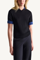 chic merino pullover - ink and midnight