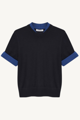 chic merino pullover - ink and midnight