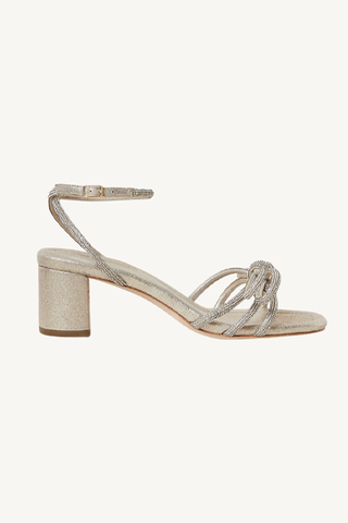 mikel mid heel bow sandal - cappuccino