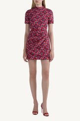 draped mini dress - quail magenta